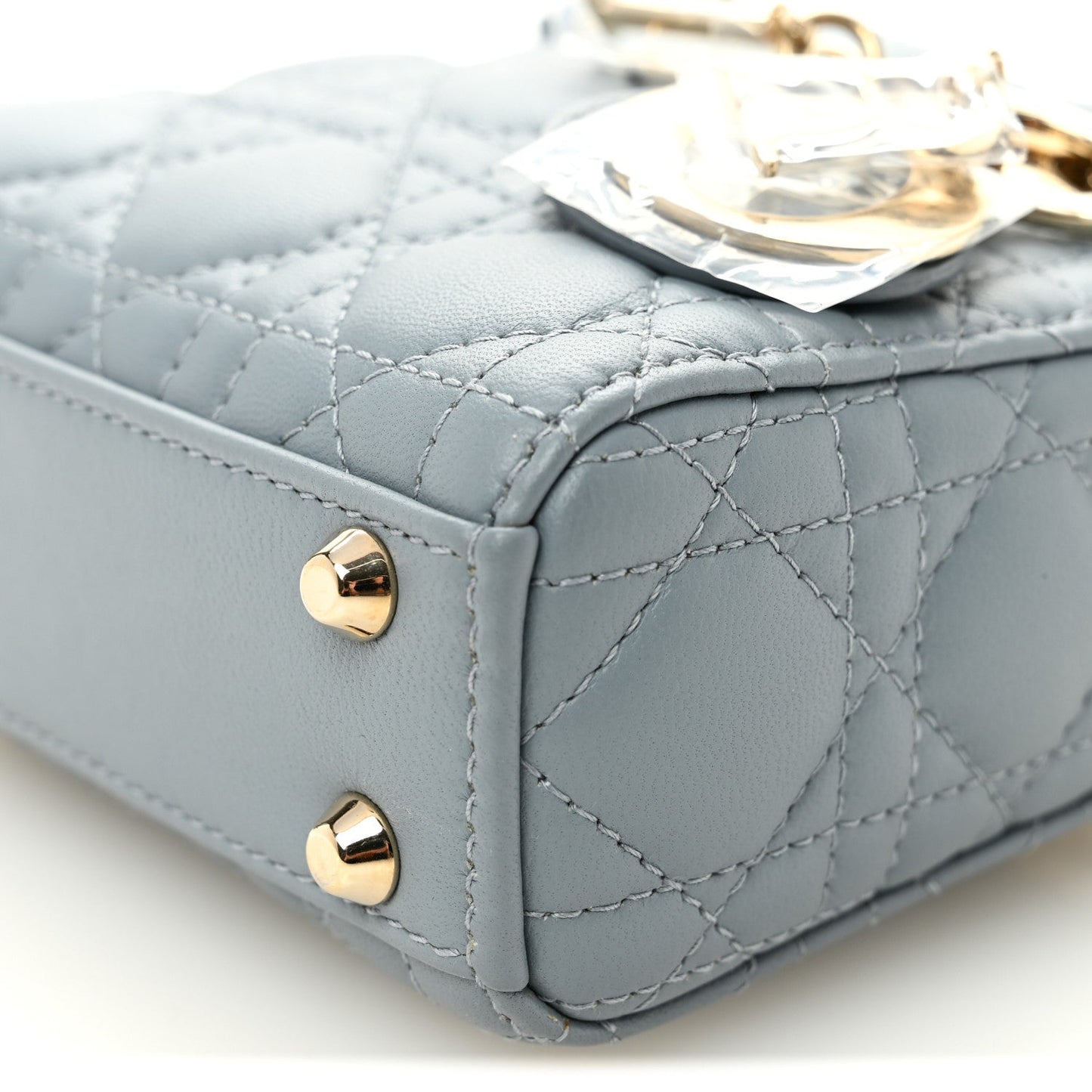 Lambskin Cannage Micro Lady Dior Cloud Blue