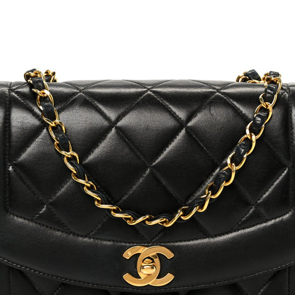 Lambskin Quilted Small Single Flap Black