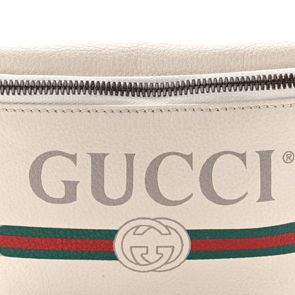 Grained Calfskin Small Logo Belt Bag White