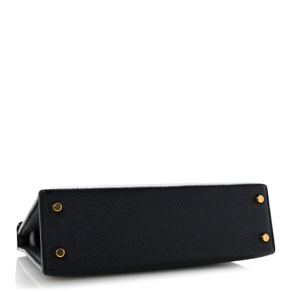Epsom Mini Kelly Sellier 20 Bleu Indigo