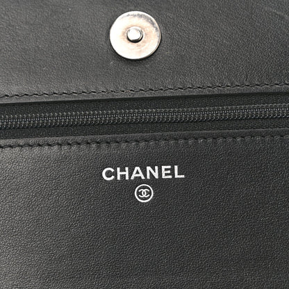 Caviar Quilted Boy Wallet On Chain WOC Black