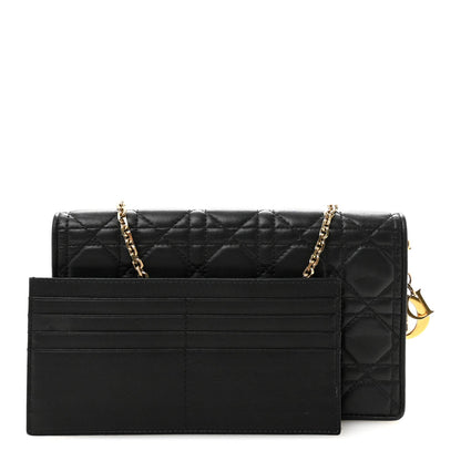 Lambskin Cannage Lady Dior Pouch Black