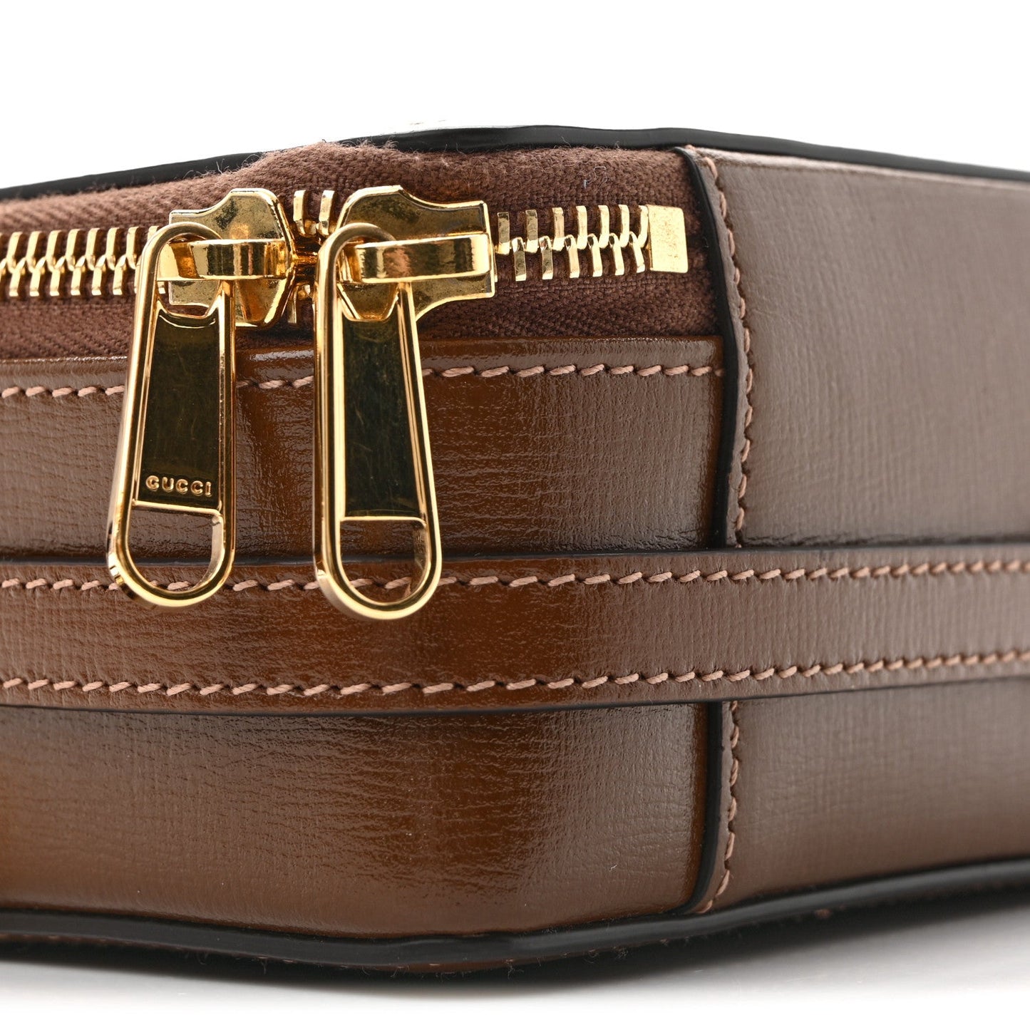 GG Supreme Monogram Azalea Calfskin Mini Retro Interlocking G Mini Shoulder Bag Beige Ebony Brown Sugar