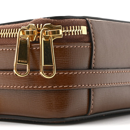 GG Supreme Monogram Azalea Calfskin Mini Retro Interlocking G Mini Shoulder Bag Beige Ebony Brown Sugar