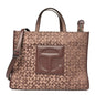 Monogram Jacquard Medium Shopping Bag Chocolate