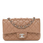 Lambskin Quilted Mini Rectangular Flap Beige