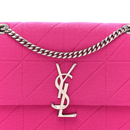 Jersey Wool Patchwork Monogram Medium Jamie Baguette Magenta