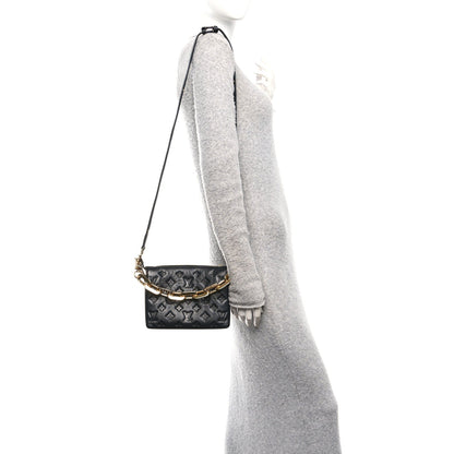Lambskin Embossed Monogram Coussin BB Black