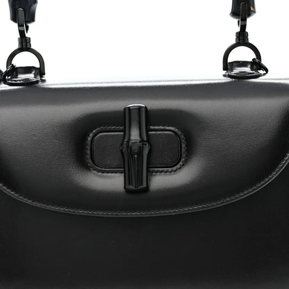 Boarded Dyana Lux Calfskin Web Monochrome Medium Bamboo 1947 Top Handle Bag Black