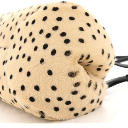 Pony Hair Cheetah Print Pretty CC Clutch With Strap Light Beige Black