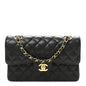 Caviar Quilted Small Double Flap Black