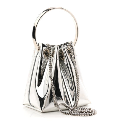 Metallic Patent Bon Bon Bag Silver