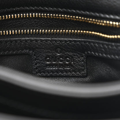 Roxy Calfskin Web Medium Studded Blondie Shoulder Flap Bag Black
