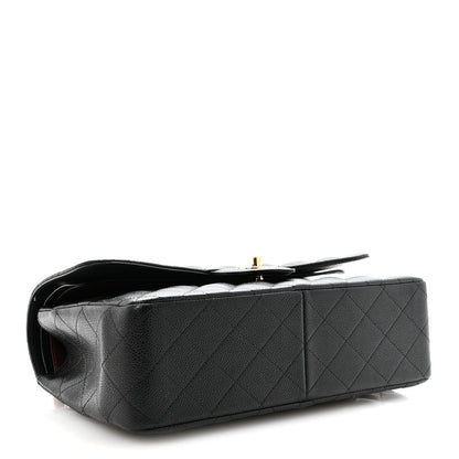 Caviar Quilted Jumbo Double Flap Black