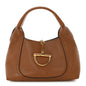 Grained Calfskin Softbit Medium Shoulder Bag Brown