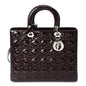 Patent Cannage Large Lady Dior Burgundy