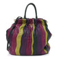 Nappa Trembled Blossoms Stripes Shoulder Bag Viola Alloro