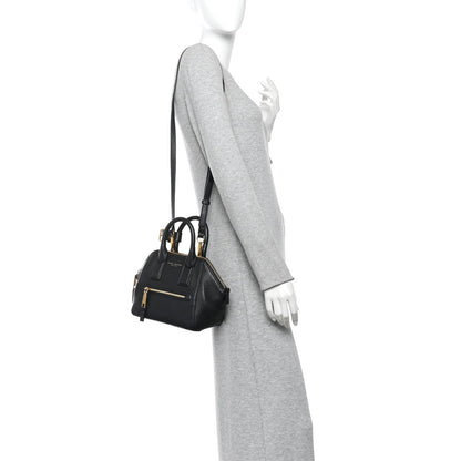 Textured Calfskin Mini Incognito Satchel Black