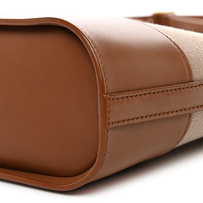 Smooth Calfskin Canvas Y Small Bucket Bag White Camel