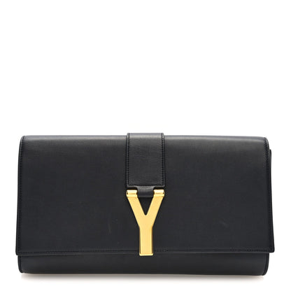 Calfskin Classic Y Ligne Clutch Black