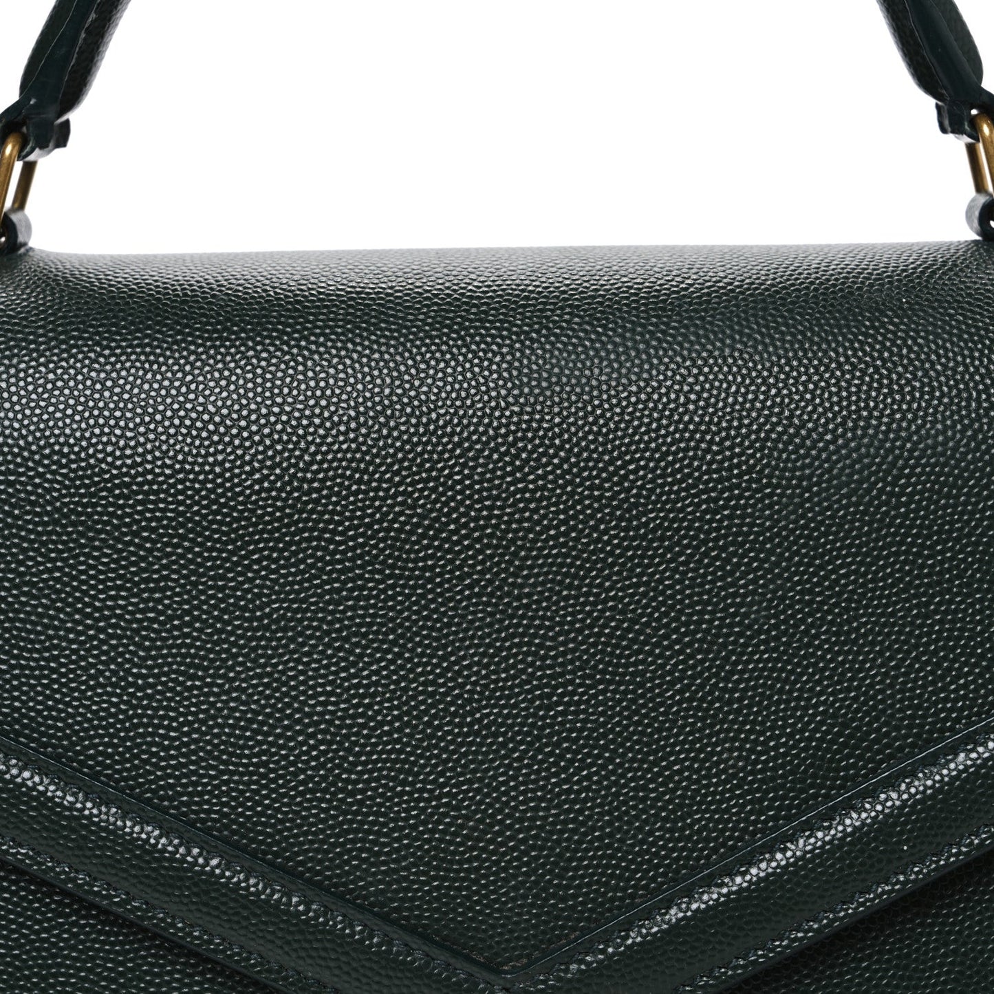 Grain de Poudre Medium Classic Monogram Cassandra Top Handle Dark Green