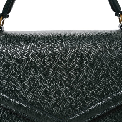 Grain de Poudre Medium Classic Monogram Cassandra Top Handle Dark Green