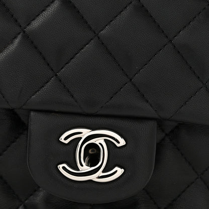 Lambskin Quilted Mini Square Flap Black