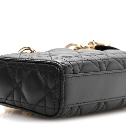 Lambskin Cannage Micro Lady D-Joy Black
