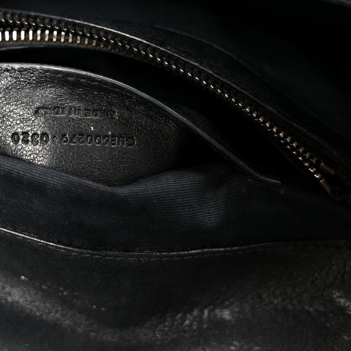 Sheepskin Matelasse Chevron Monogram Monochrome Medium College Bag Black