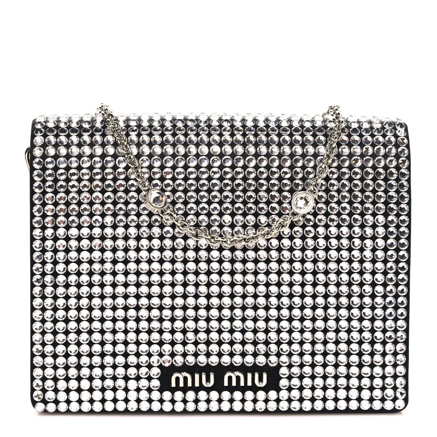 Nappa Crystal Starlight Mini Clutch Bag Black