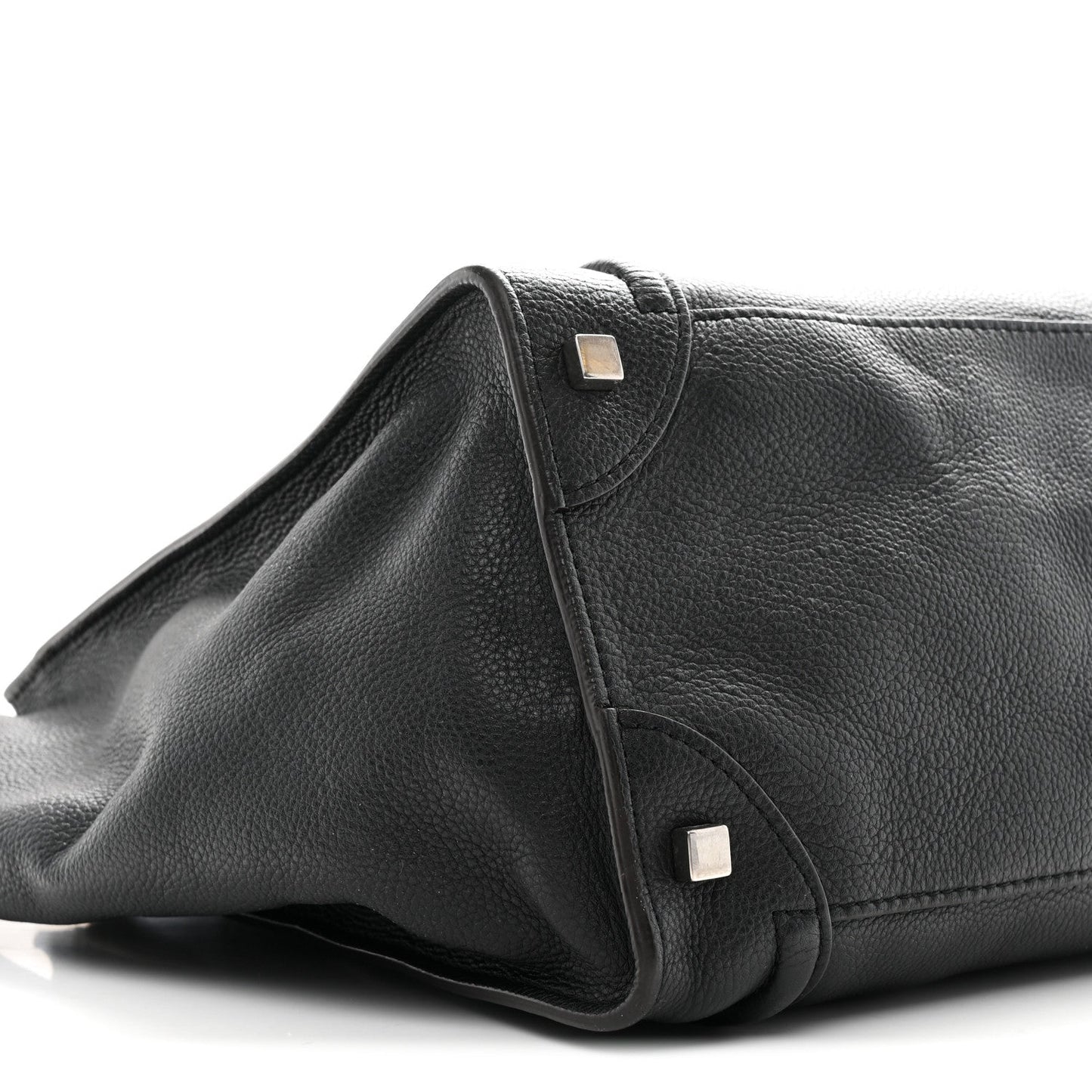 Drummed Calfskin Mini Luggage Black