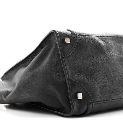 Drummed Calfskin Mini Luggage Black