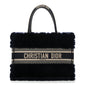 Shearling Cannage Medium Book Tote Deep Blue Natural