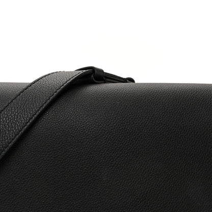 Grained Calfskin Low Key Messenger Black