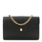 Calfskin GG Debossed Chain Wallet Black