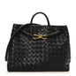 Nappa Intrecciato Medium Andiamo Shoulder Bag Black