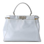 Vitello Morgan Shiny Nappa Medium Peekaboo Iconic Satchel Polvere Sunflower