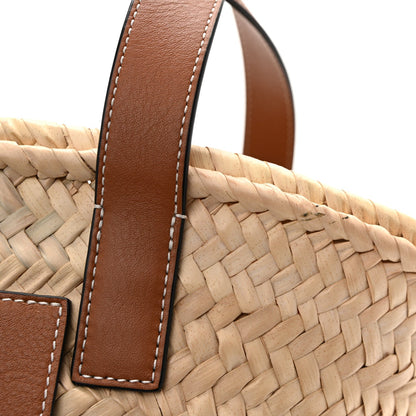 Raffia Small Basket Tote Bag Natural Tan