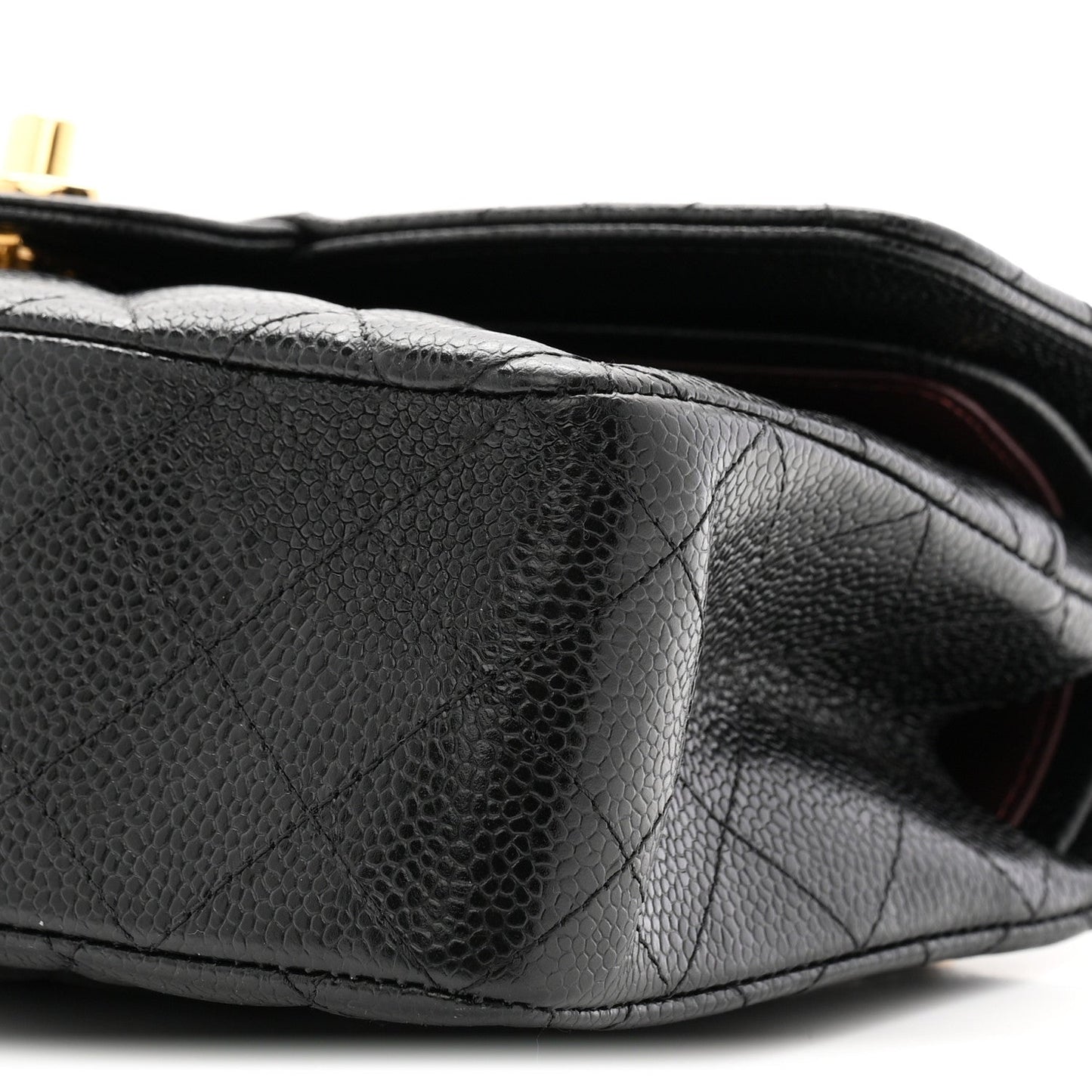 Caviar Quilted Small Double Flap Black