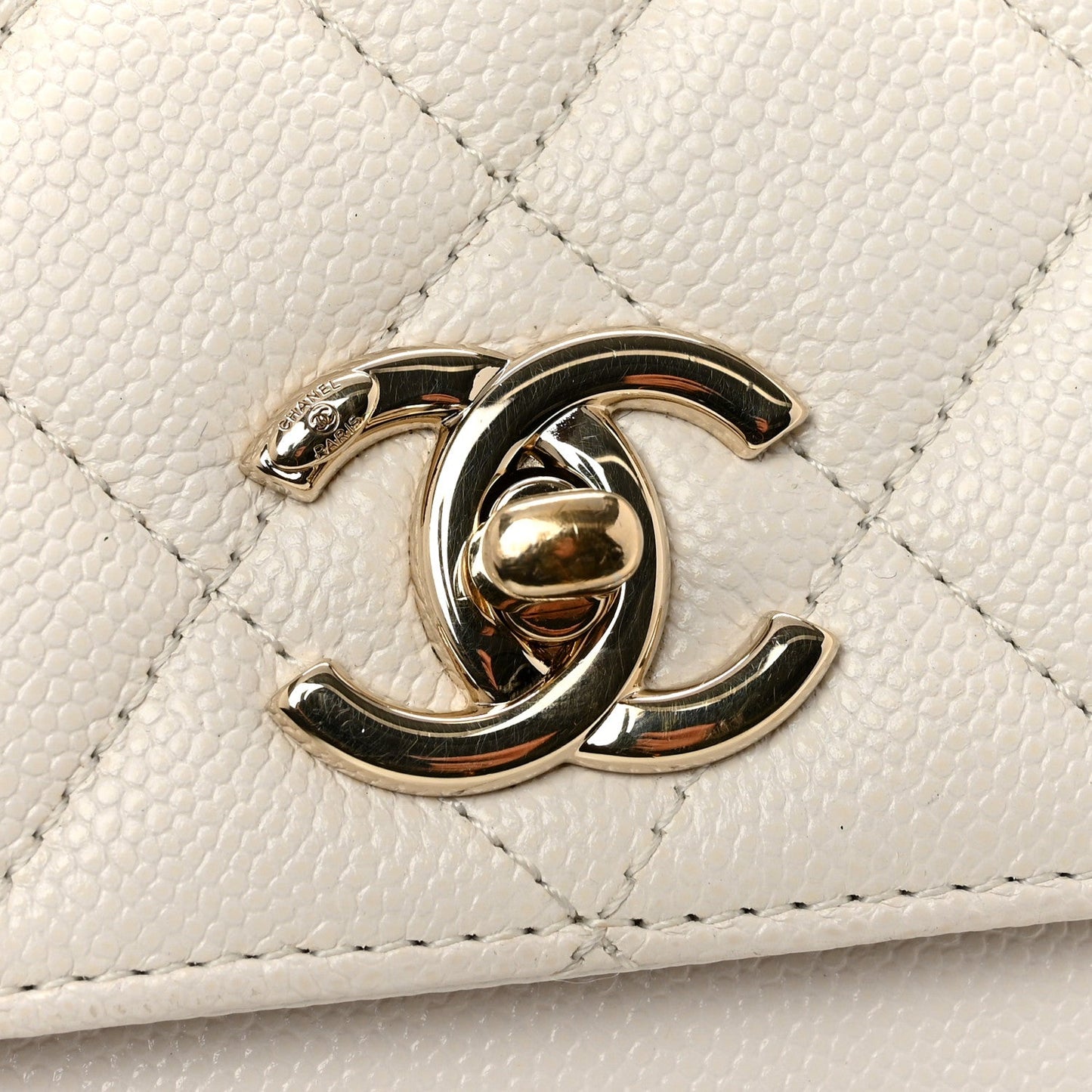 Caviar Quilted Small Business Affinity Flap White