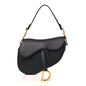 Grained Calfskin Saddle Bag Black