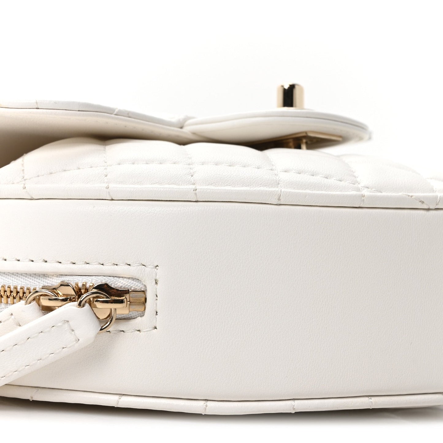 Lambskin Quilted CC In Love Heart Bag White