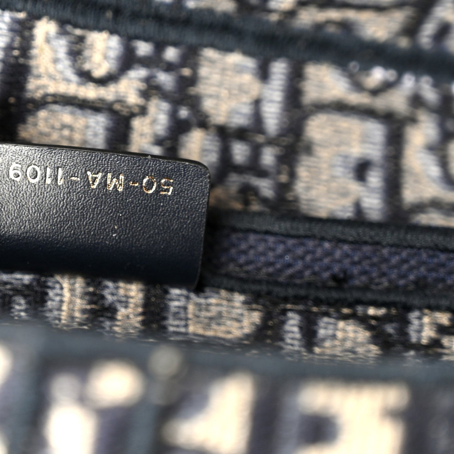 Oblique Embroidered Saddle Bag Blue