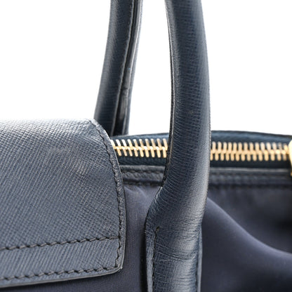 Tessuto Nylon Saffiano Shopping Tote Navy