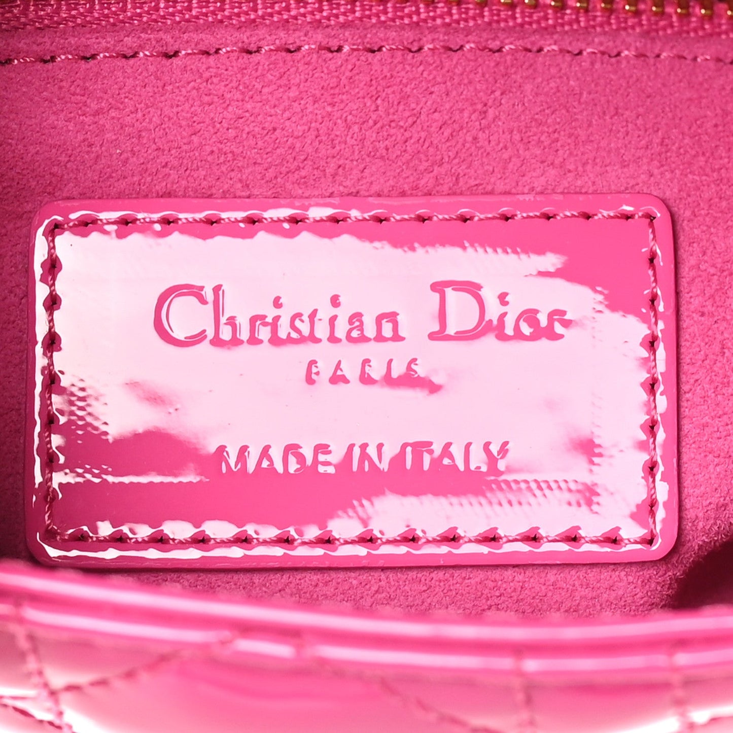 Patent Cannage Mini Lady Dior Pink