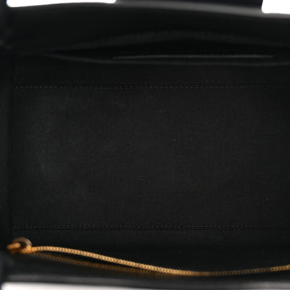 Calfskin Crocodile Embossed Medium Sharp Tote Black