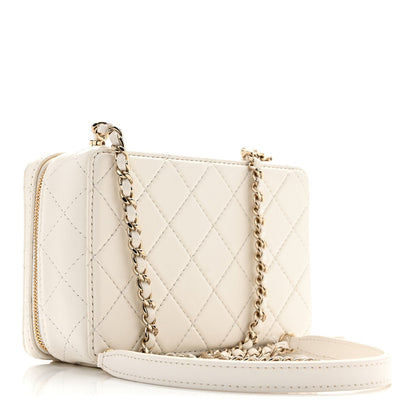 Lambskin Quilted Coco Click Bag White