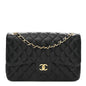 Caviar Quilted Jumbo Double Flap Black