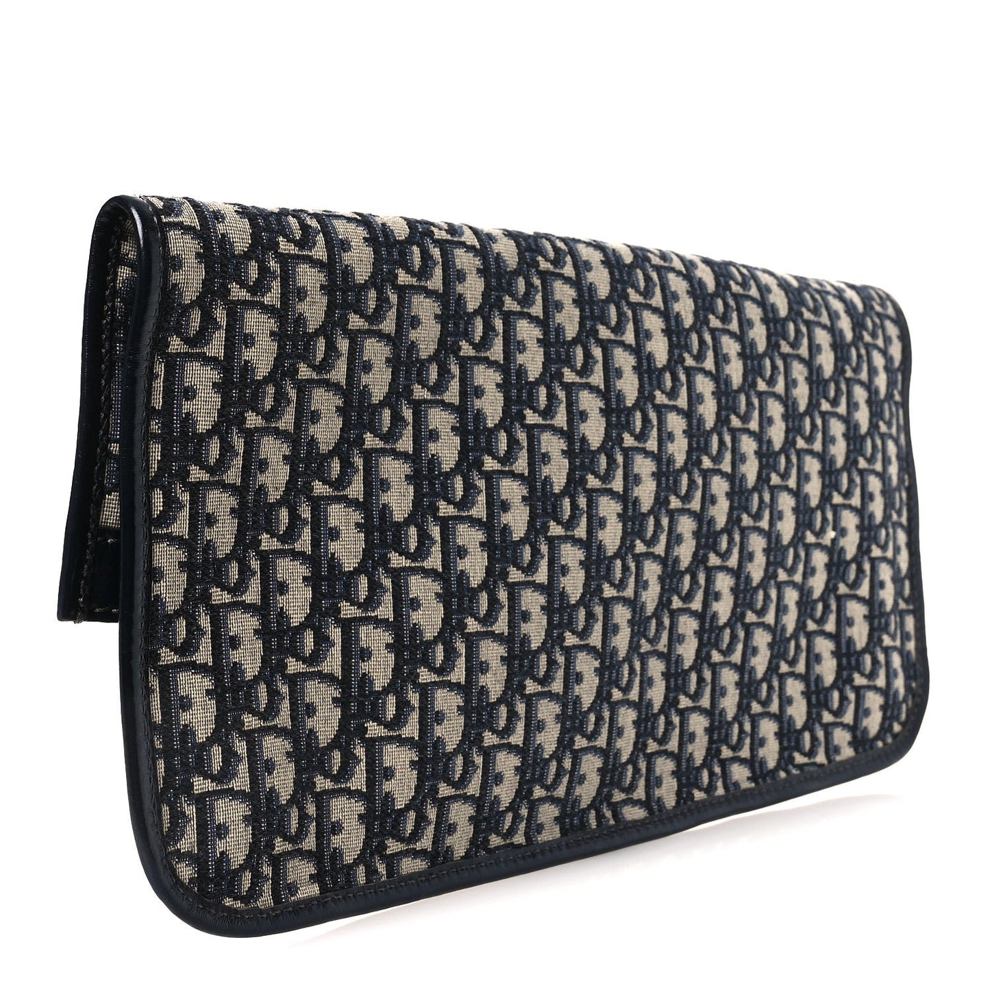 Oblique Fold Over Clutch Blue