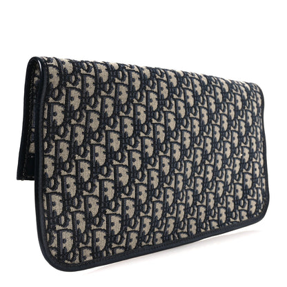Oblique Fold Over Clutch Blue